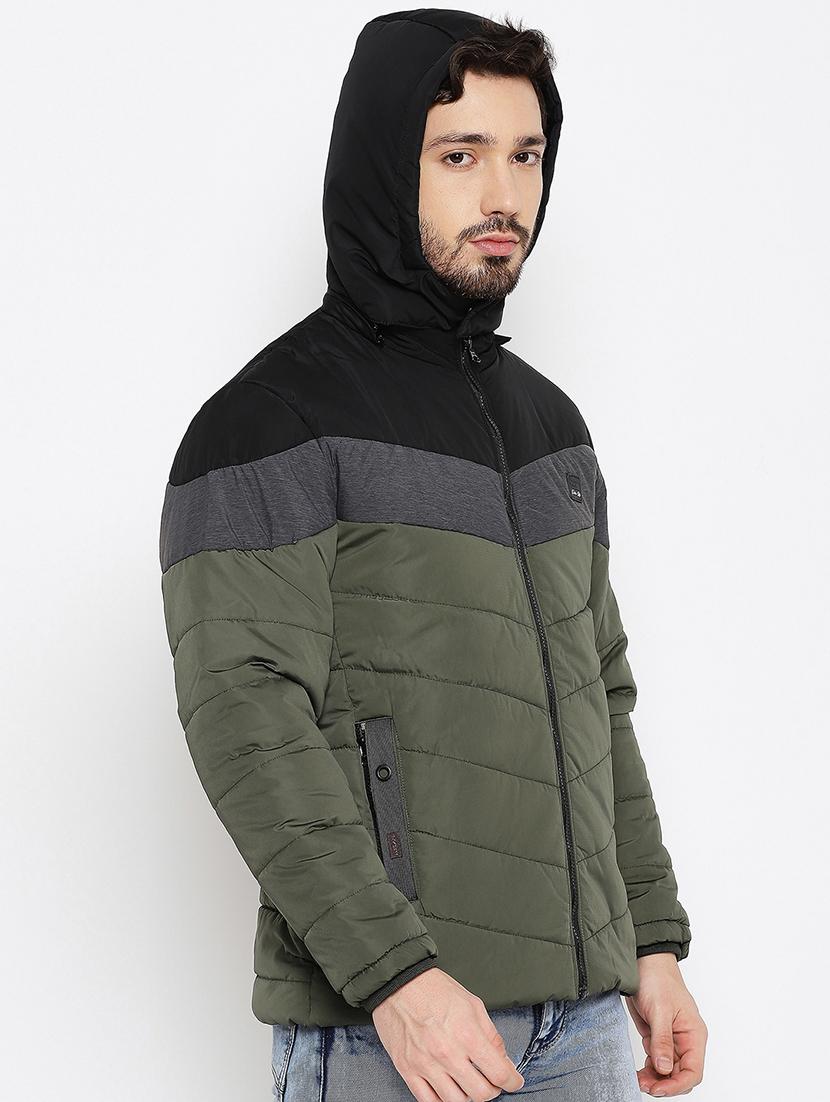 hooded color blocked quilted jacket - 18614468 -  Standard Image - 1