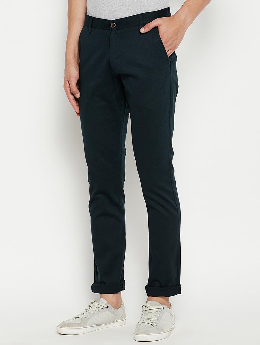 solid flat front casual trouser - 18614473 - Standard Image - 1