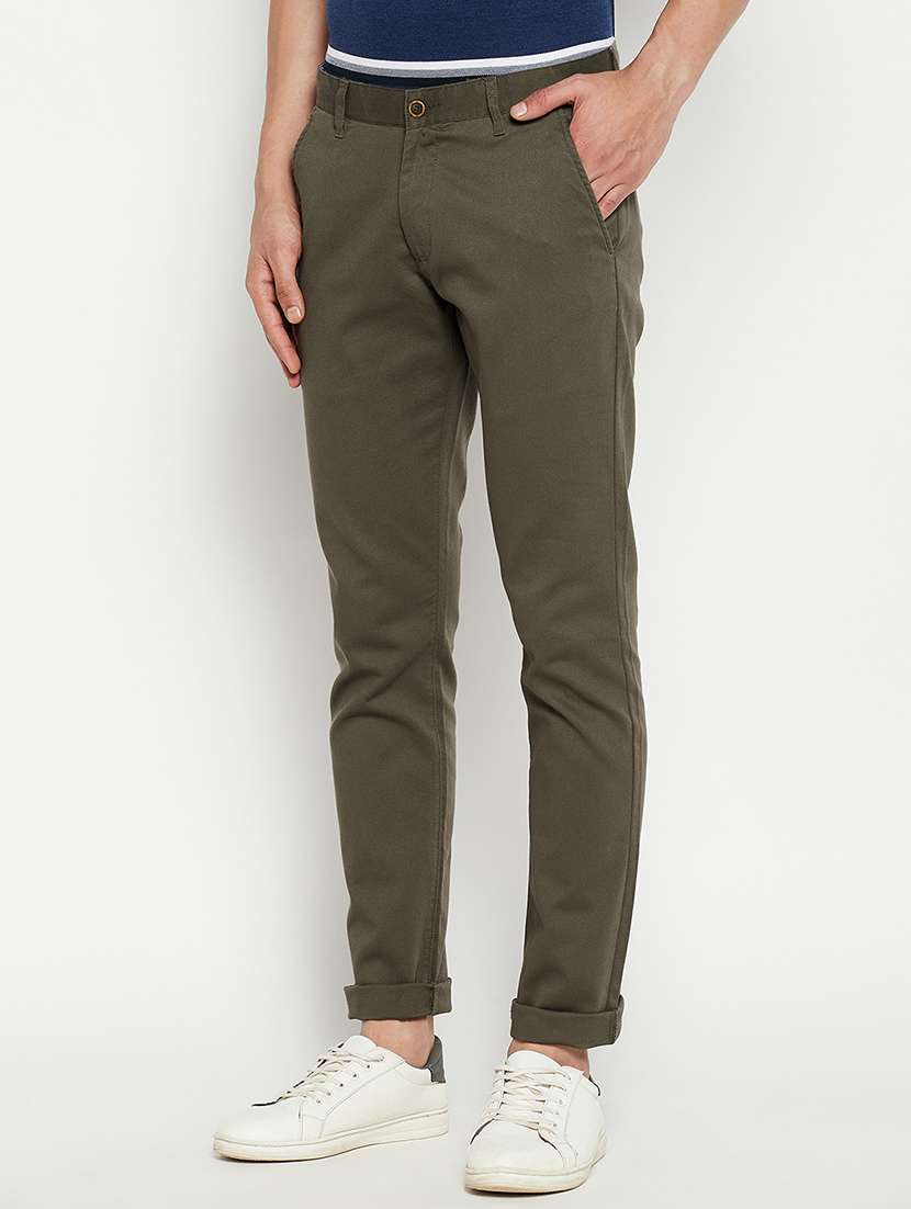 solid flat front casual trouser - 18614474 -  Standard Image - 1