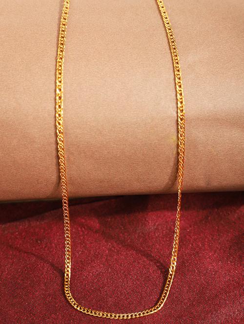 gold brass long necklace - 18614574 - Standard Image - 0