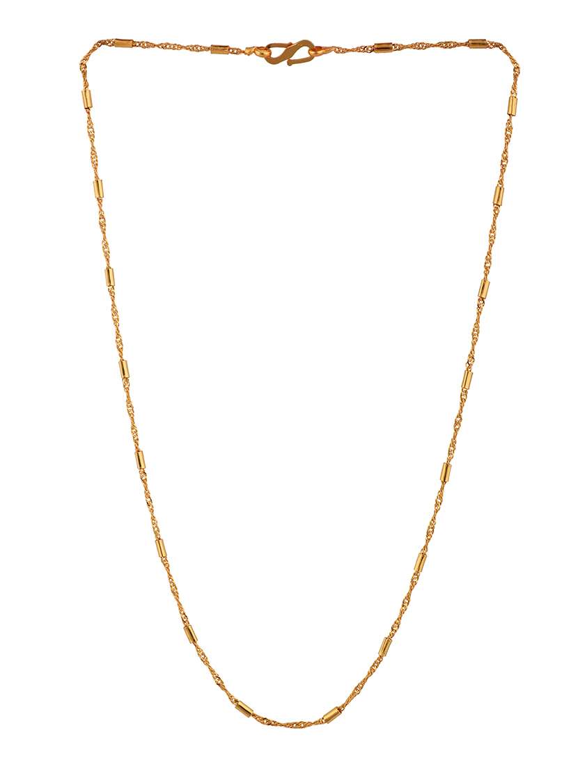 gold brass long necklace - 18614575 -  Standard Image - 1