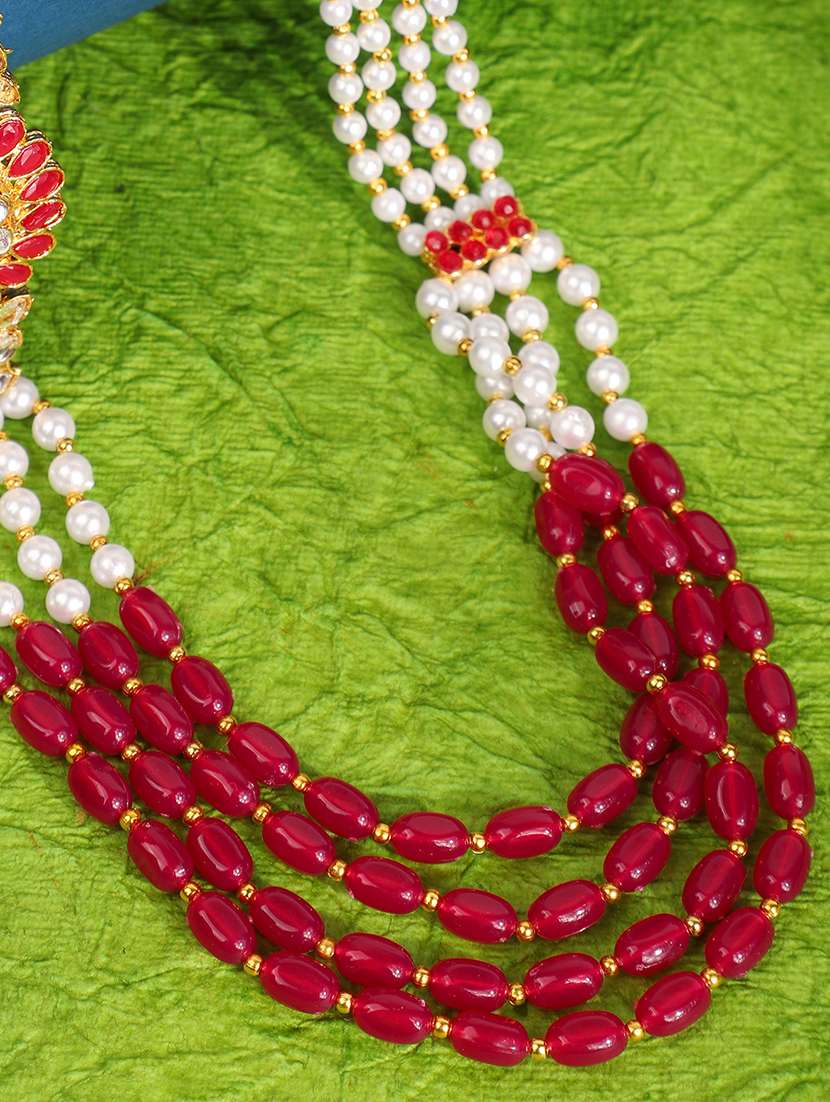 gold brass long necklace - 18615263 -  Standard Image - 1