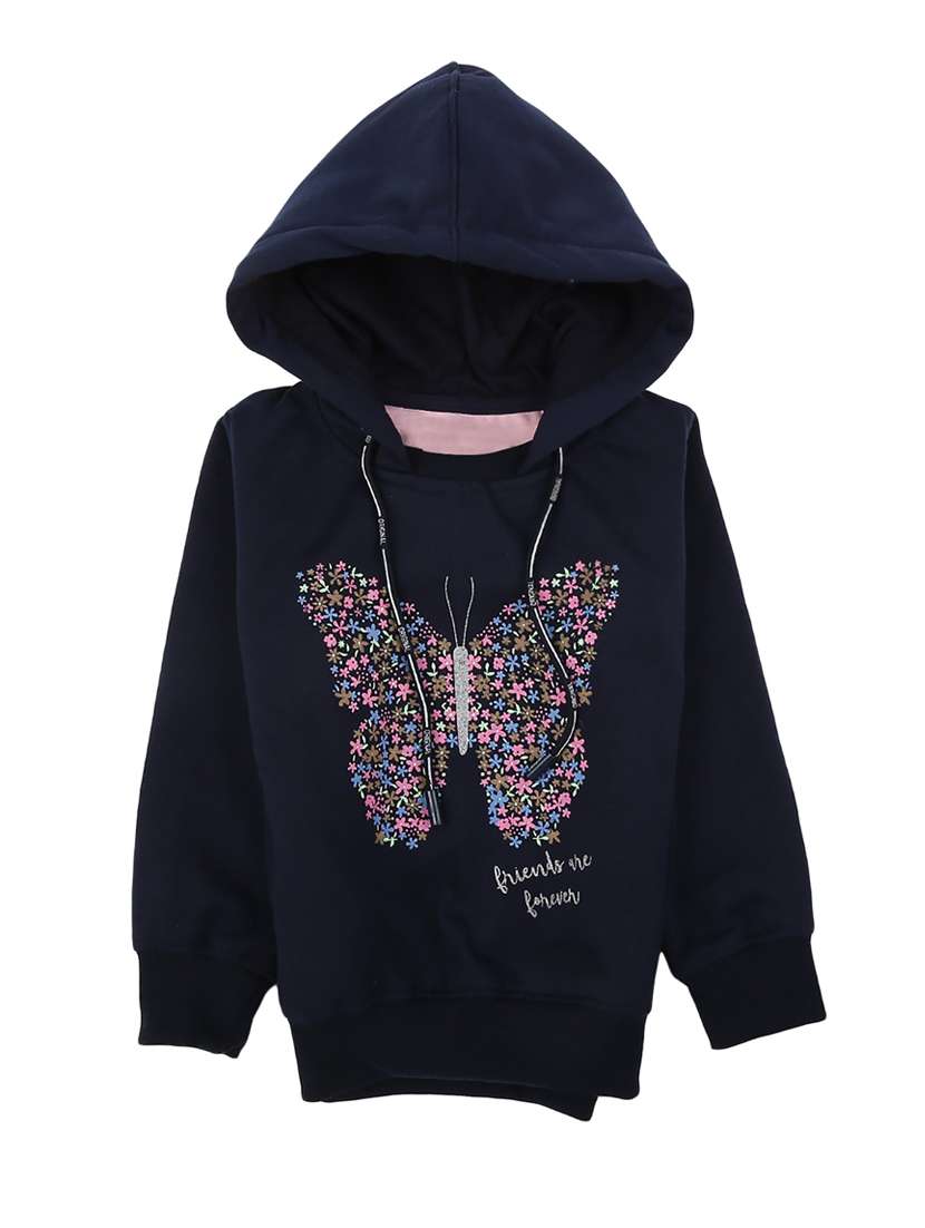 front print hood neck sweatshirt