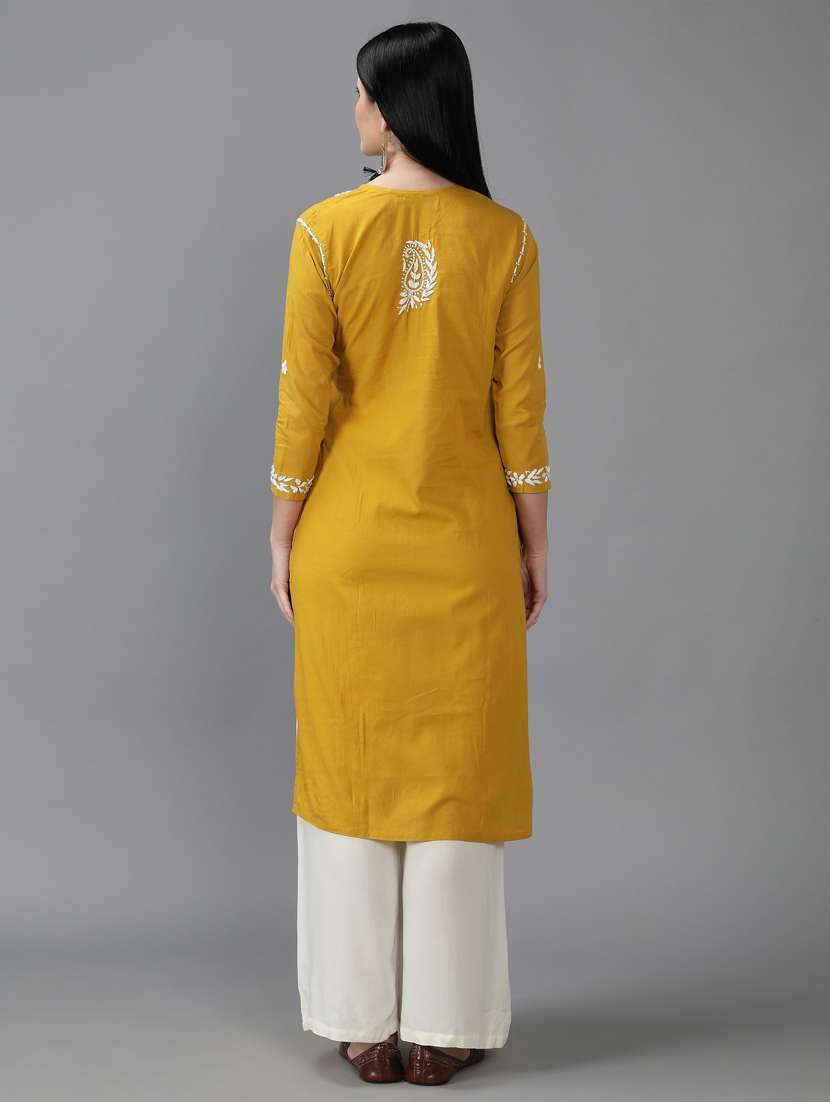 Women's Straight Kurta - 18616448 -  Standard Image - 4