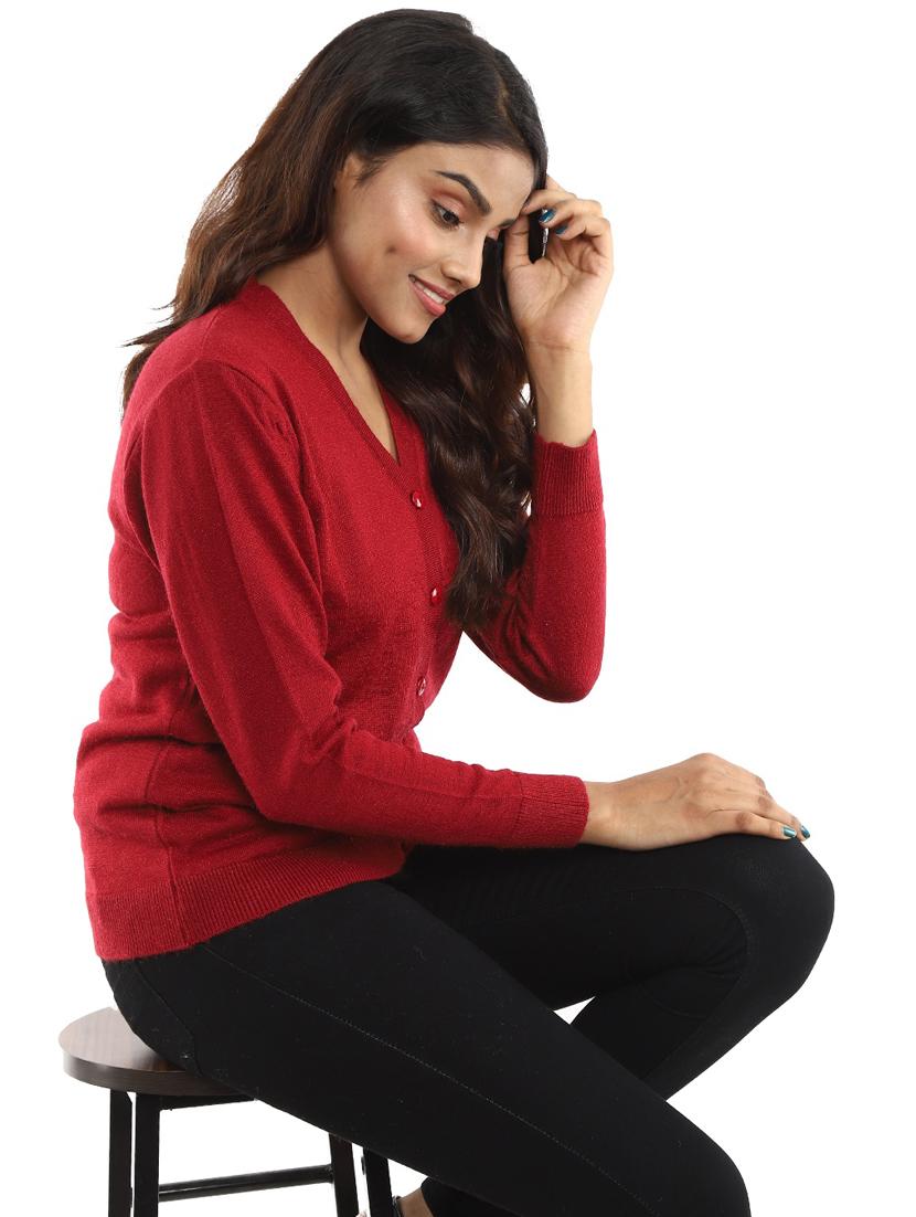 v-neck solid cardigan - 18616746 - Standard Image - 1