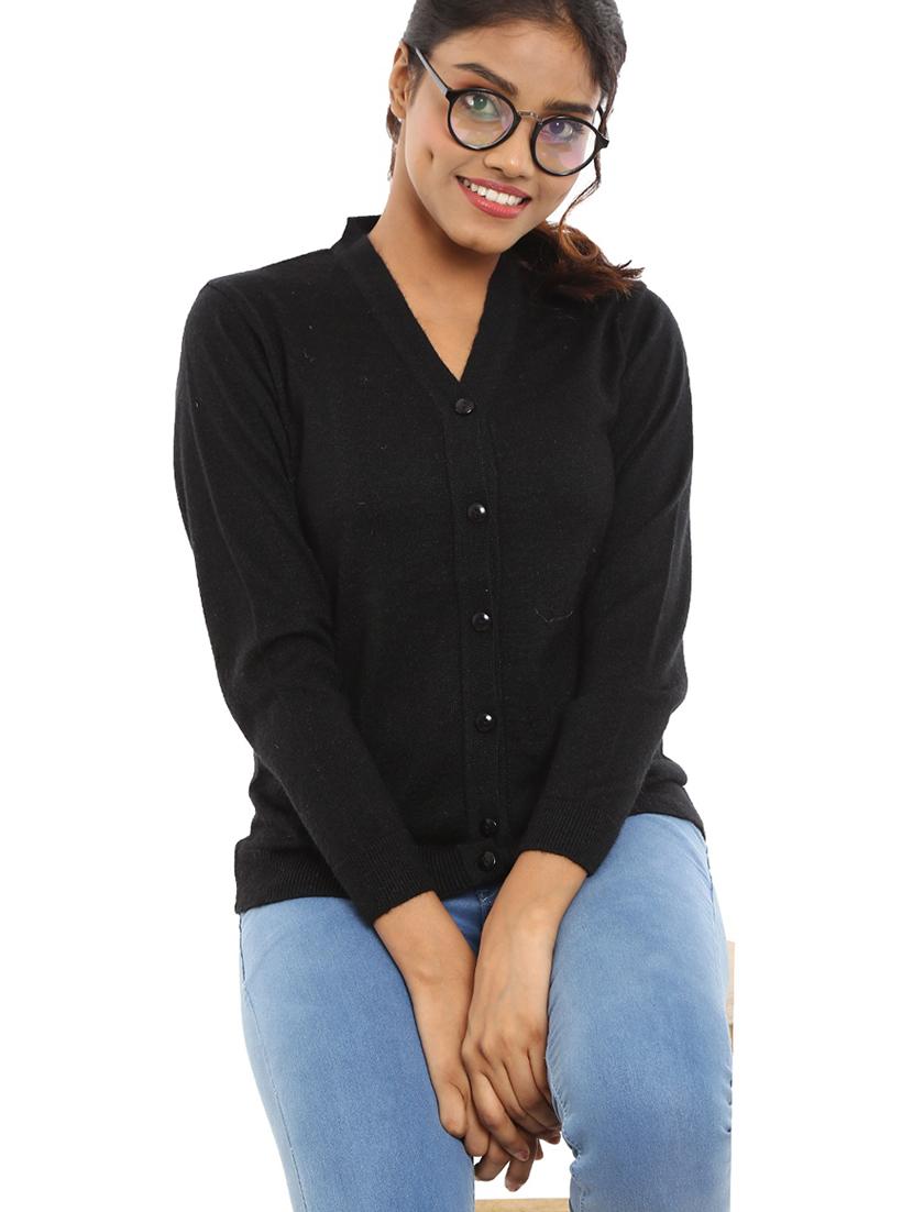 v-neck solid cardigan - 18616747 -  Standard Image - 1