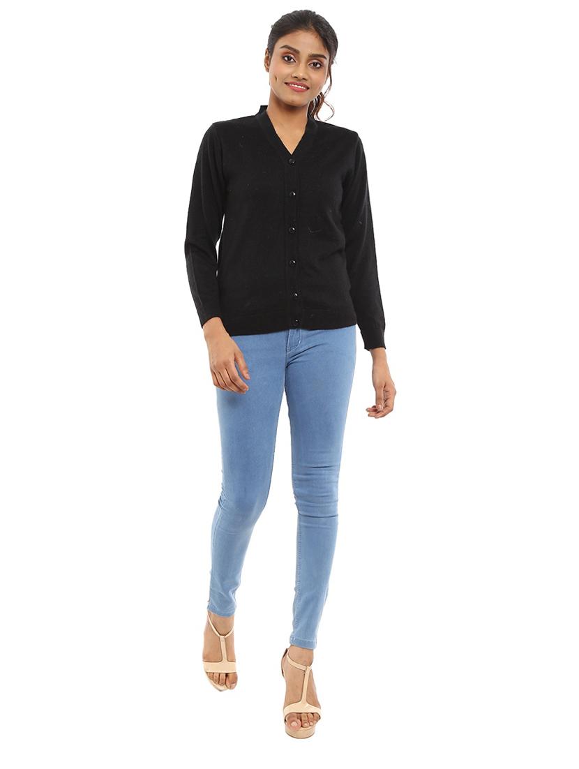 v-neck solid cardigan - 18616747 - Standard Image - 4