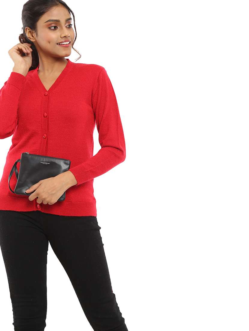 v-neck solid cardigan  - 18616753 -  Standard Image - 1