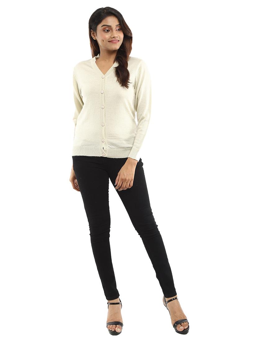 solid v neck cardigan - 18616760 - Standard Image - 4