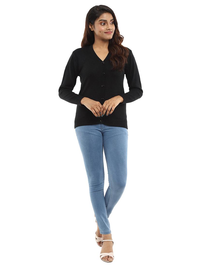 v-neck solid cardigan - 18616826 - Standard Image - 4