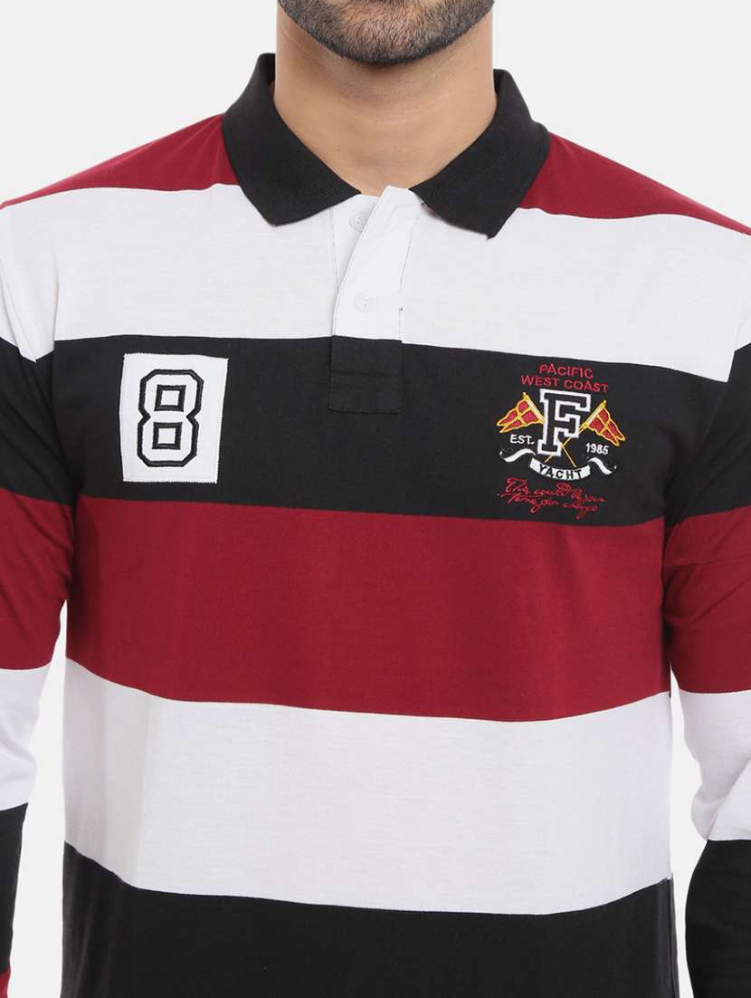 polo neck striped t-shirt - 18617348 -  Standard Image - 4