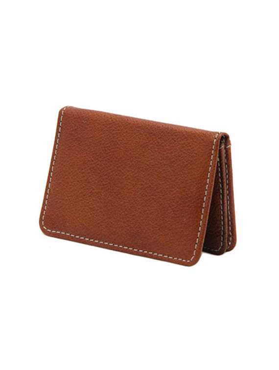 tan leather card holder