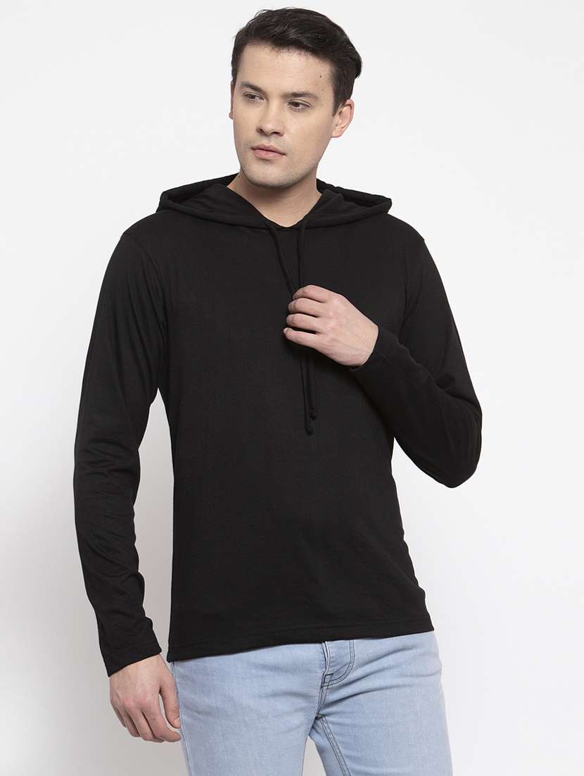solid hooded t-shirt