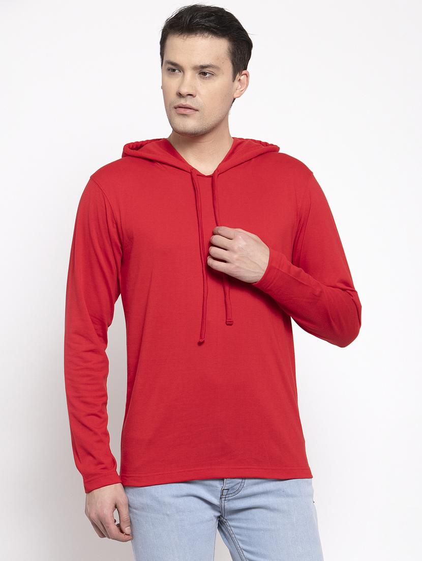 solid hooded t-shirt