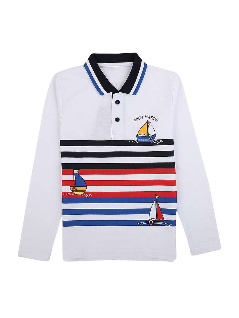 boys polo neck striped t-shirt