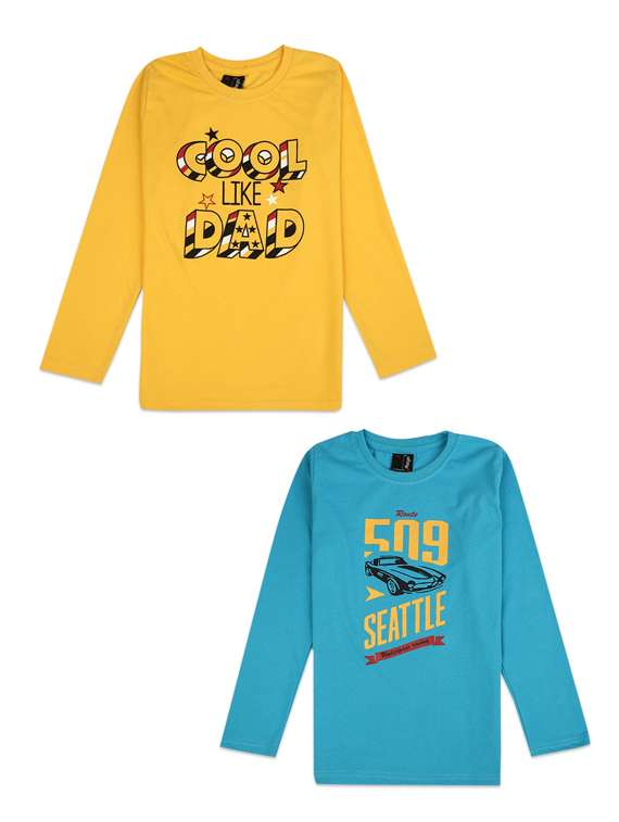 pack of 2 boys round neck printed t-shirt