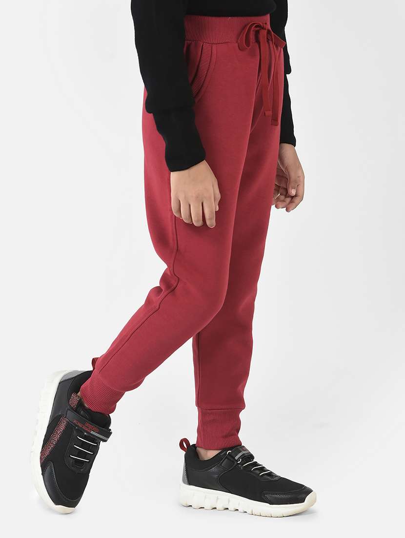 red cotton blend jogger trouser - 18620942 -  Standard Image - 1