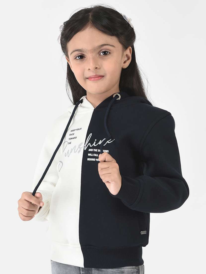 chest print hood neck sweatshirt - 18621006 - Standard Image - 1
