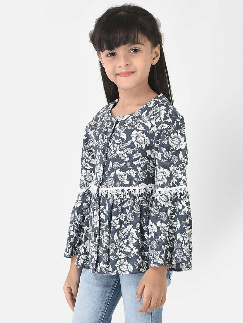 girls round neck top - 18621008 -  Standard Image - 1
