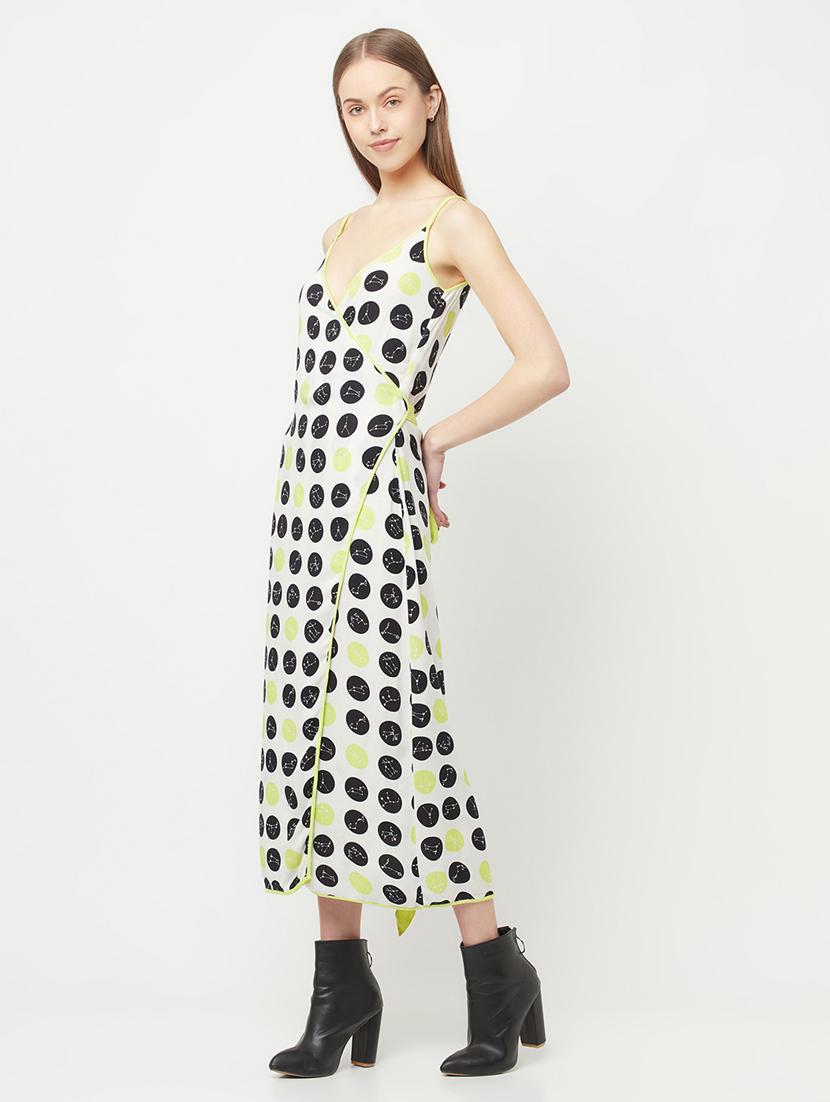 women's wrap geometric dress - 18621212 - Standard Image - 4