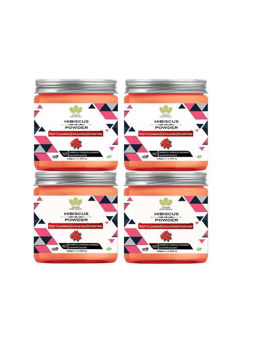 100% pura and naturals hibiscus powder 100 gms (pack of 4) 400gms - 18623893 - Standard Image - 0