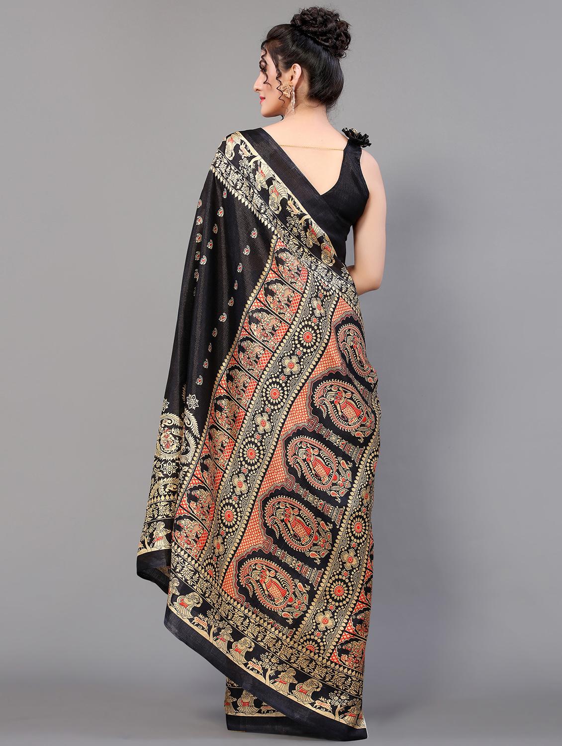 paisley mysore silk saree with blouse - 18627141 - Standard Image - 1