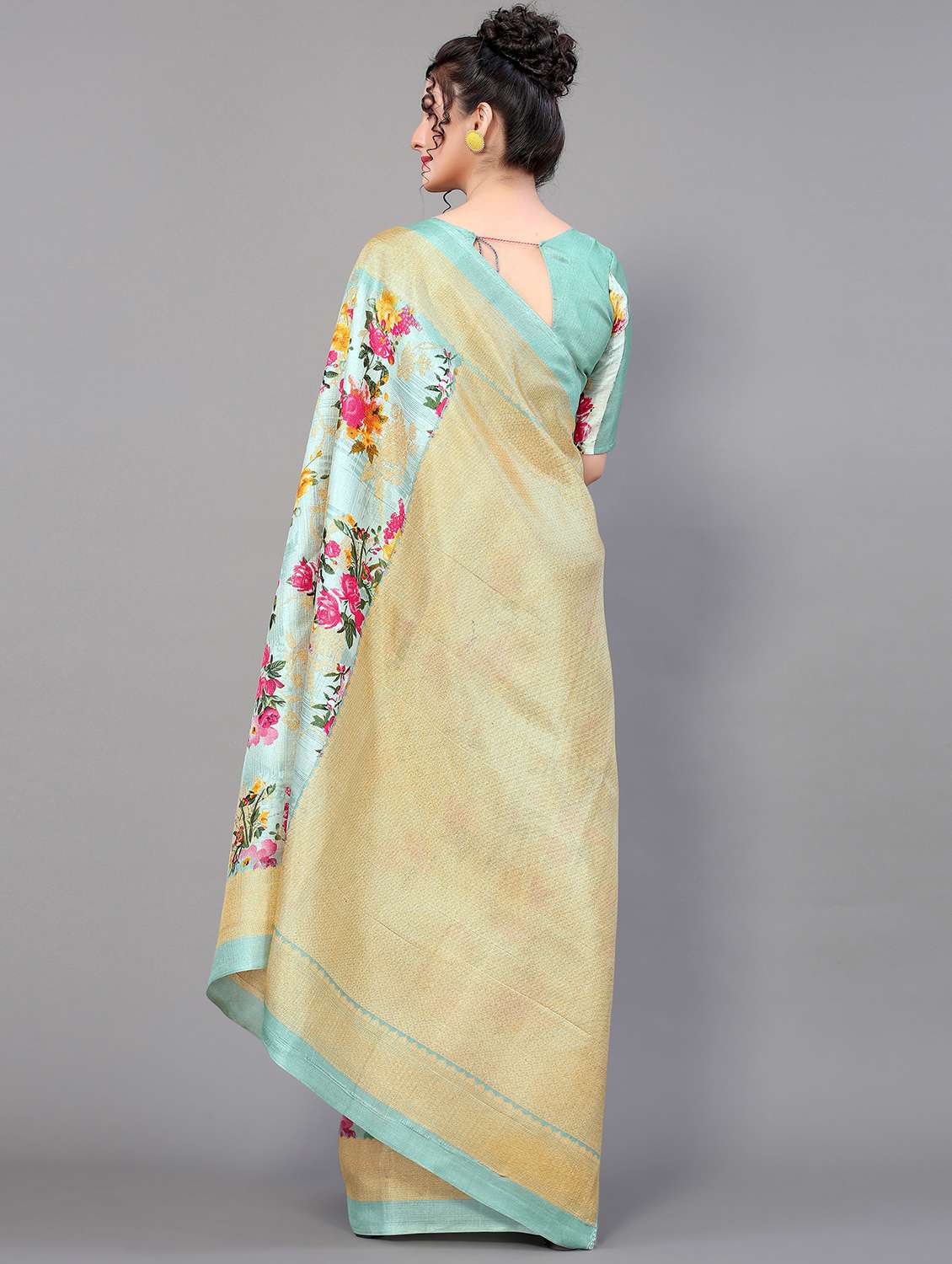 floral mysore silk saree with blouse - 18627147 - Standard Image - 1