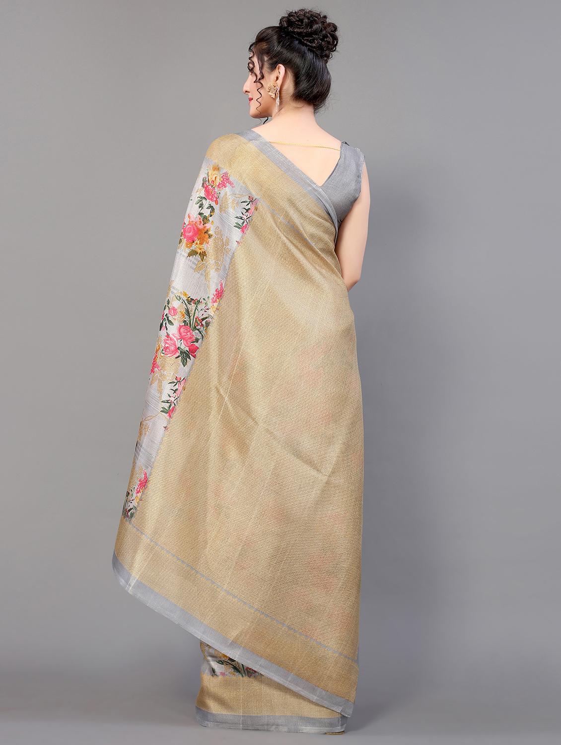 floral mysore silk saree with blouse - 18627148 -  Standard Image - 1