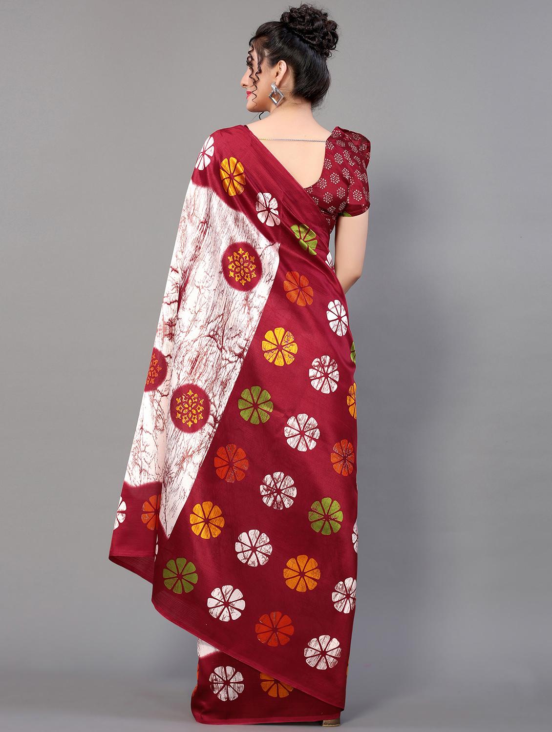 floral mysore silk saree with blouse - 18627198 - Standard Image - 1