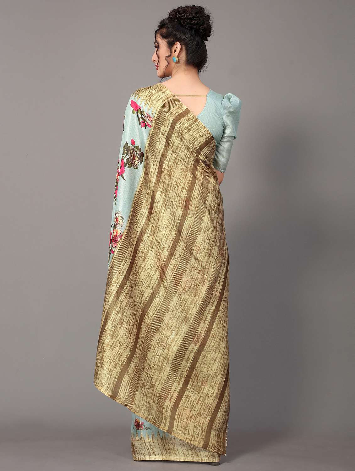 floral mysore silk saree with blouse - 18627230 - Standard Image - 1