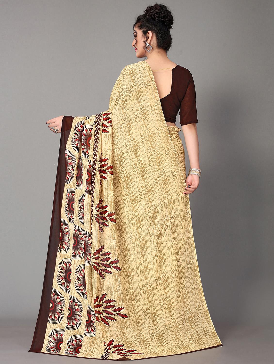 floral printed saree with blouse - 18627256 - Standard Image - 1