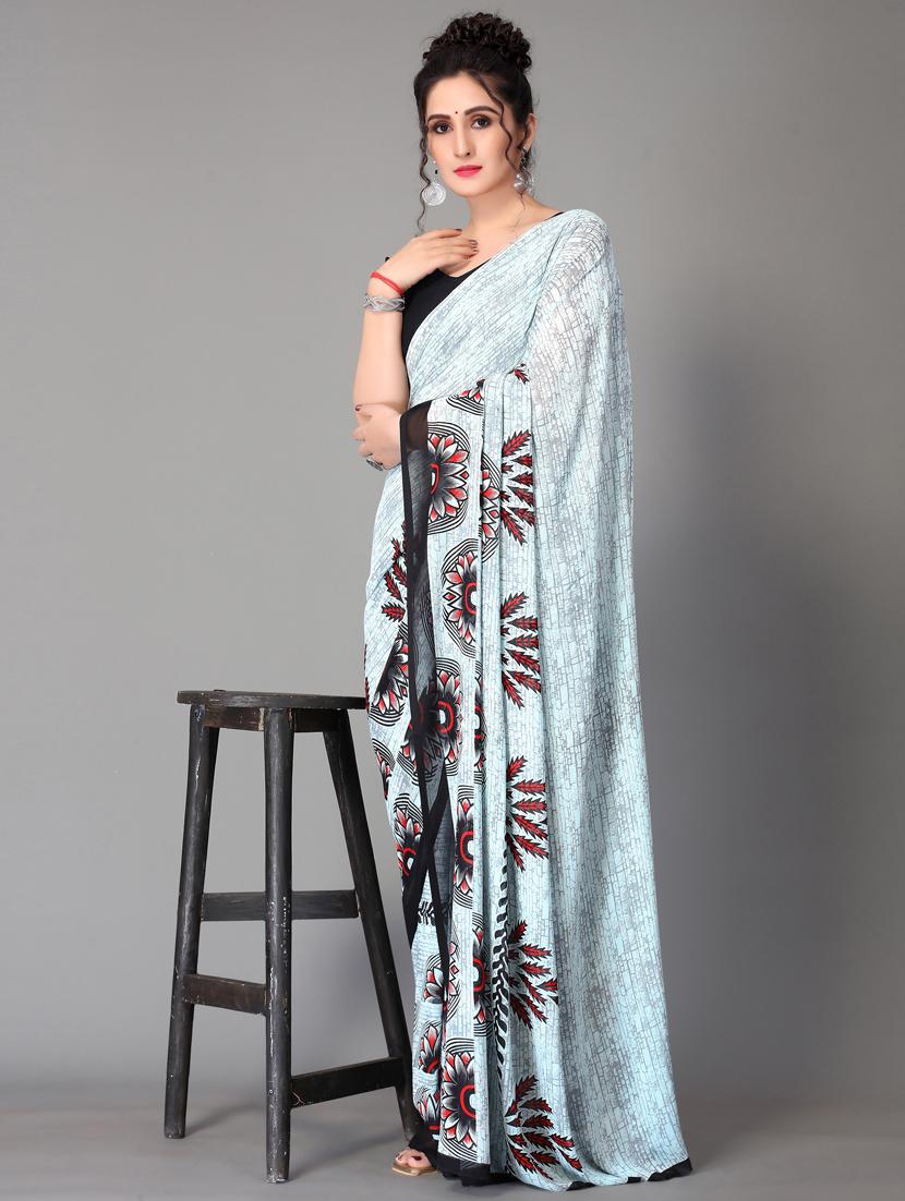 floral printed saree with blouse - 18627257 -  Standard Image - 1