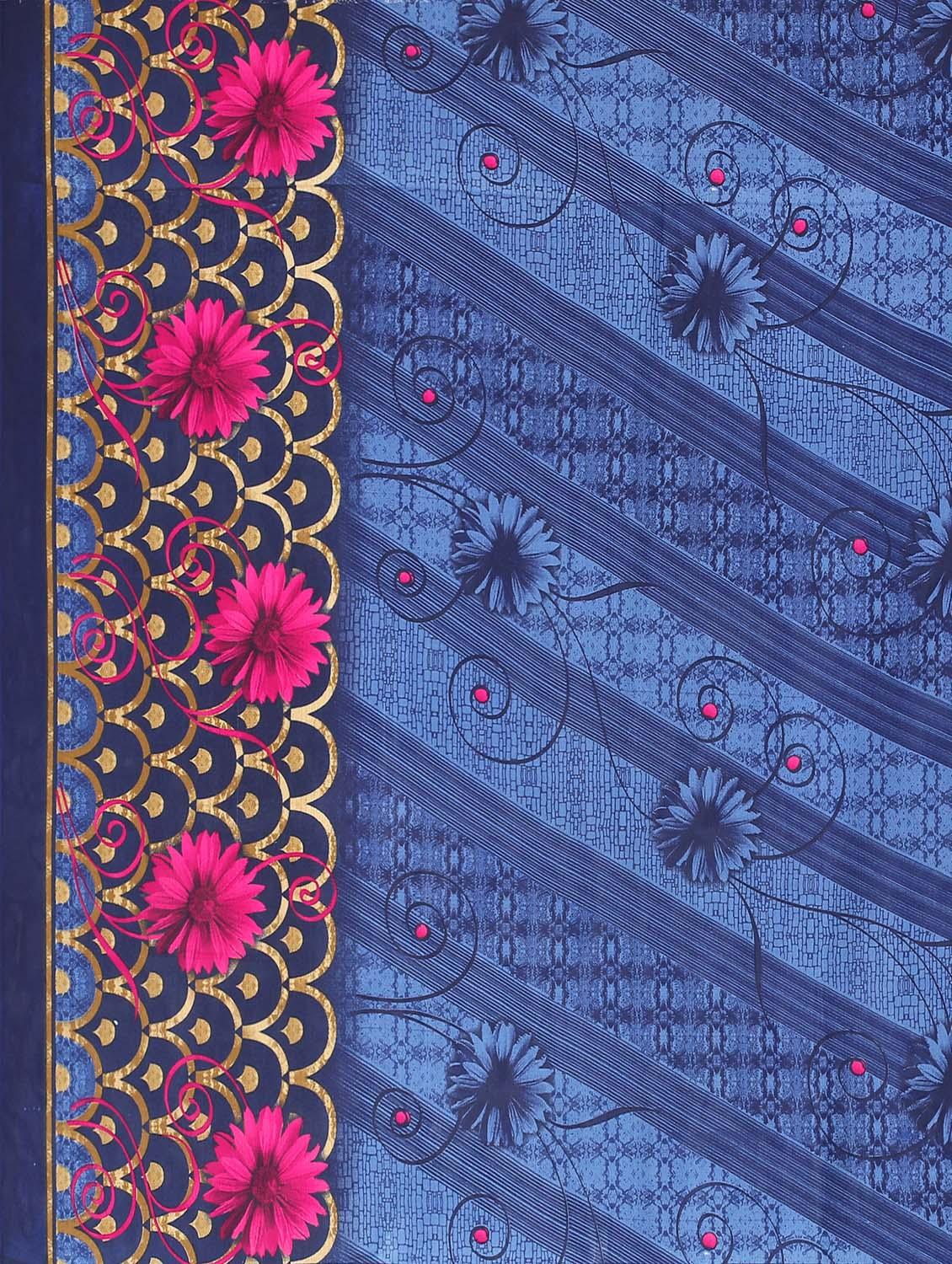 floral printed saree with blouse - 18627269 - Standard Image - 4