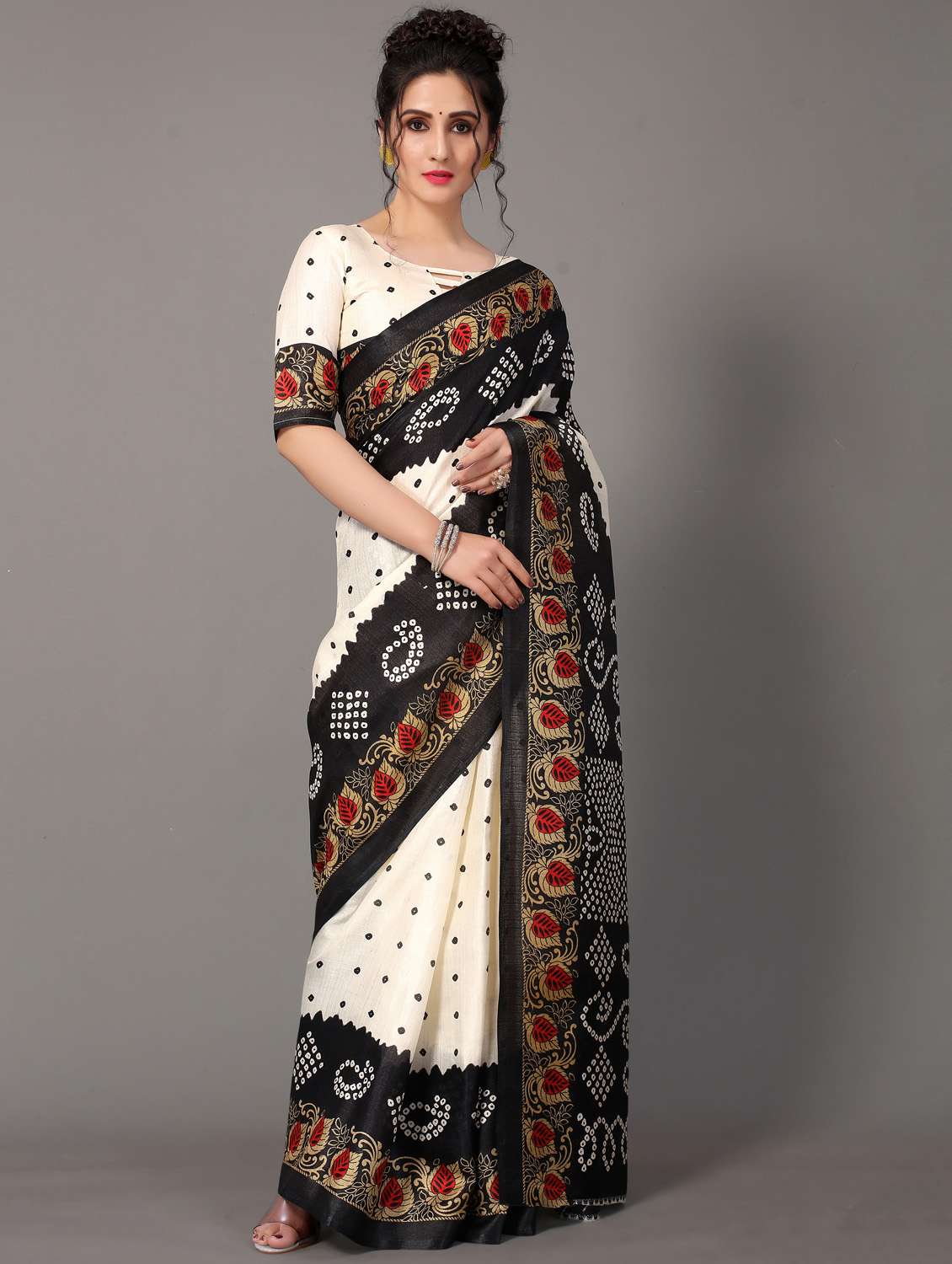 bandhani mysore silk saree - 18627273 -  Standard Image - 1