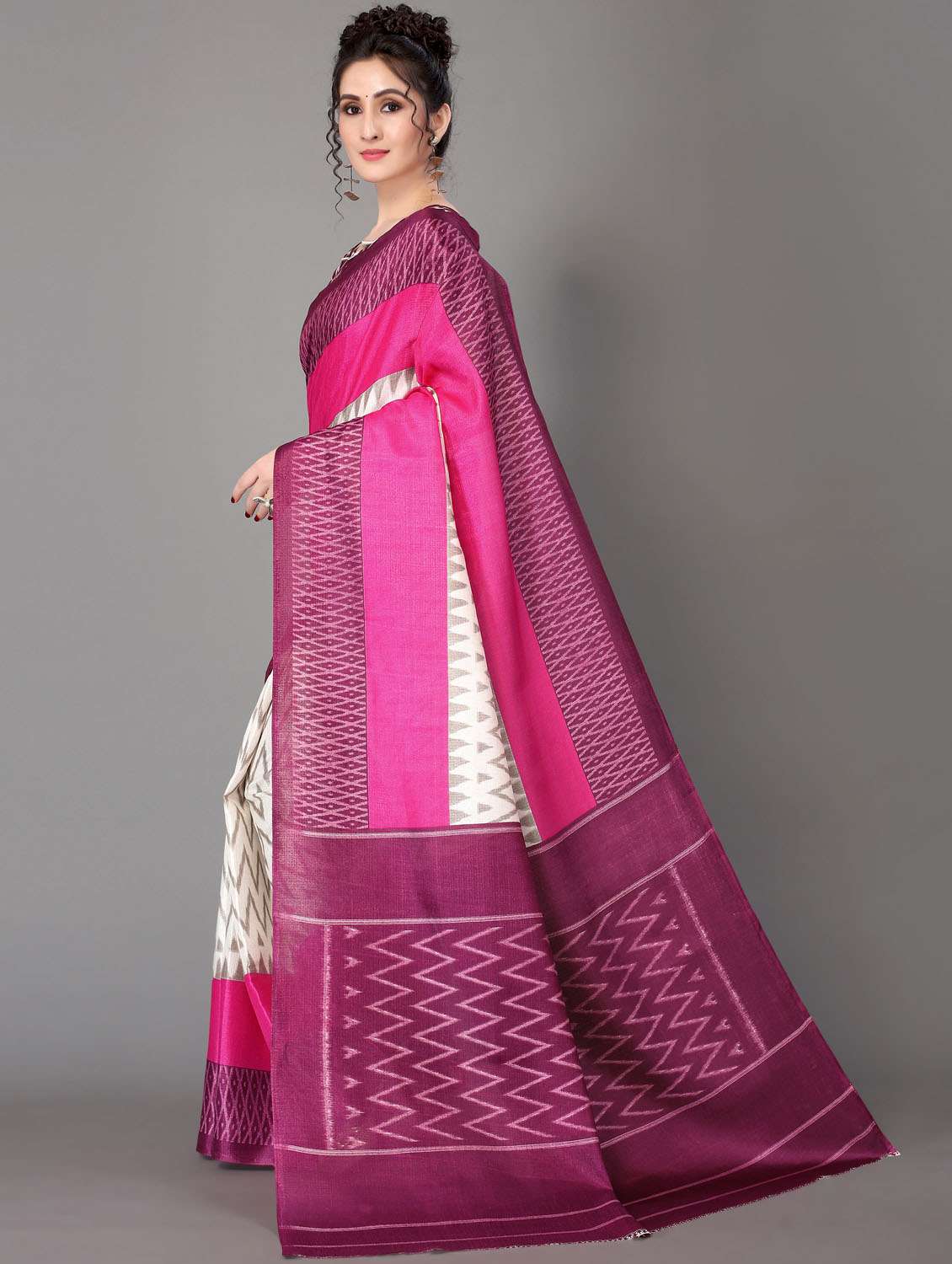 chevron mysore silk saree with blouse - 18627307 - Standard Image - 1