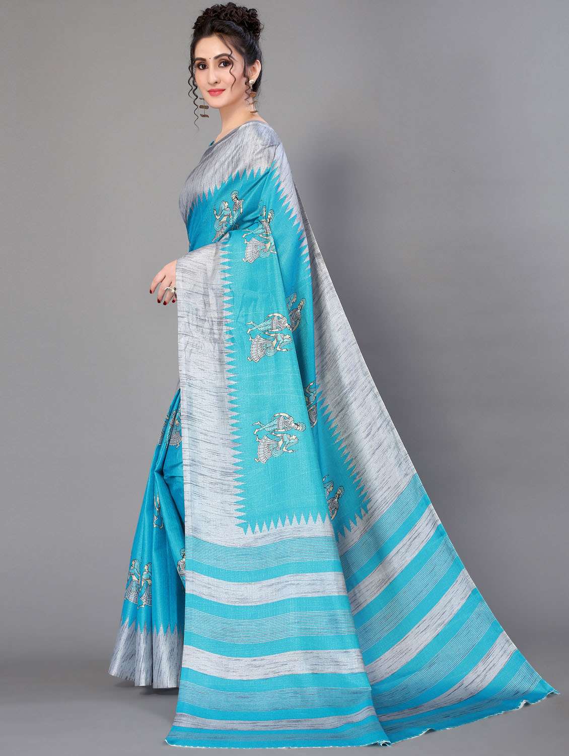 conversational print mysore silk saree with blouse - 18627308 -  Standard Image - 1