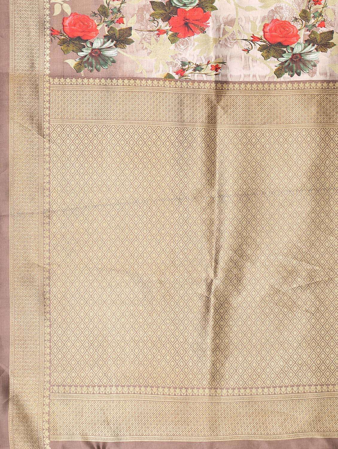 floral mysore silk saree with blouse - 18627323 - Standard Image - 4