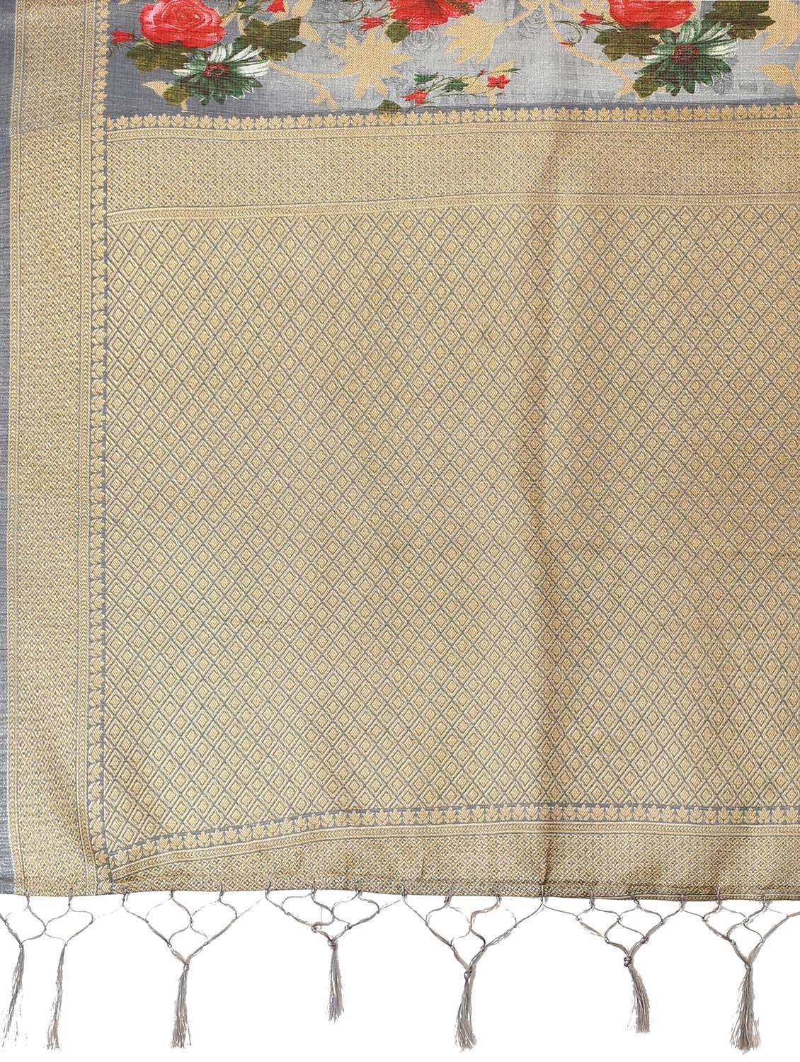 floral mysore silk saree with blouse - 18627325 - Standard Image - 4