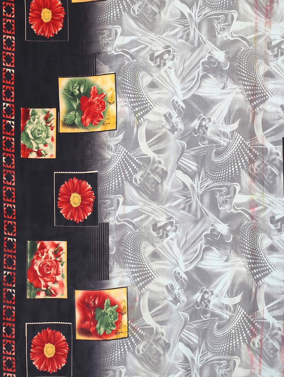 floral printed saree with blouse - 18627342 - Standard Image - 4