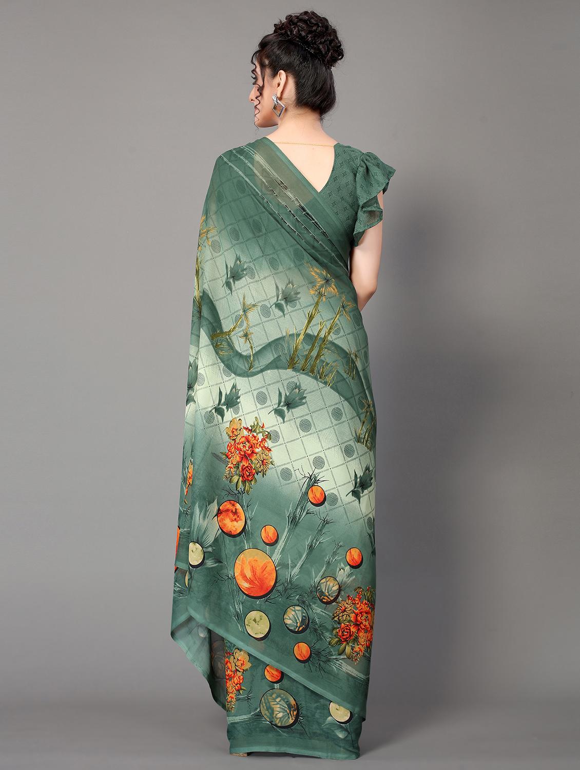 floral printed saree - 18627349 -  Standard Image - 1