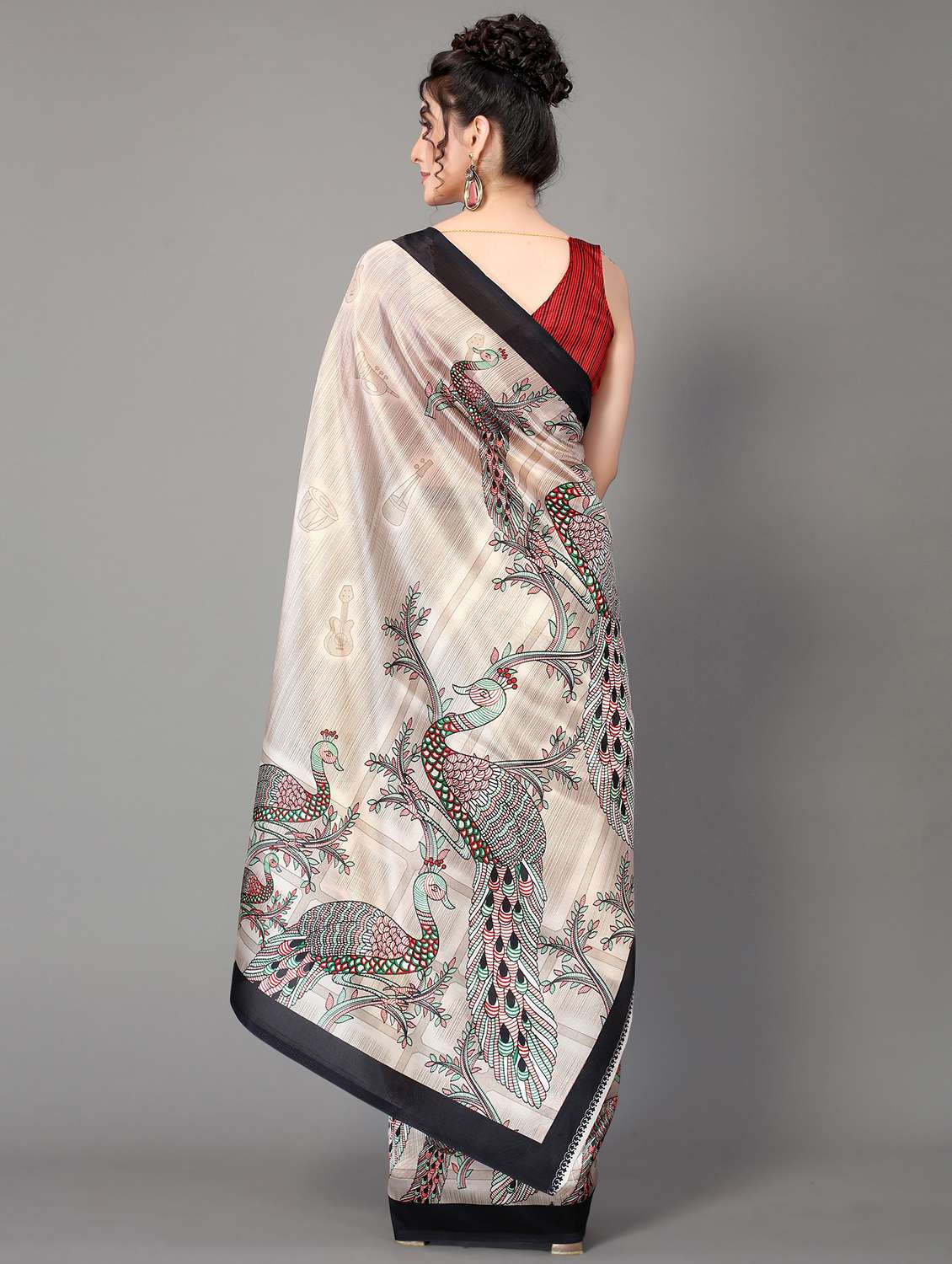 conversational print mysore silk saree with blouse - 18627350 - Standard Image - 1