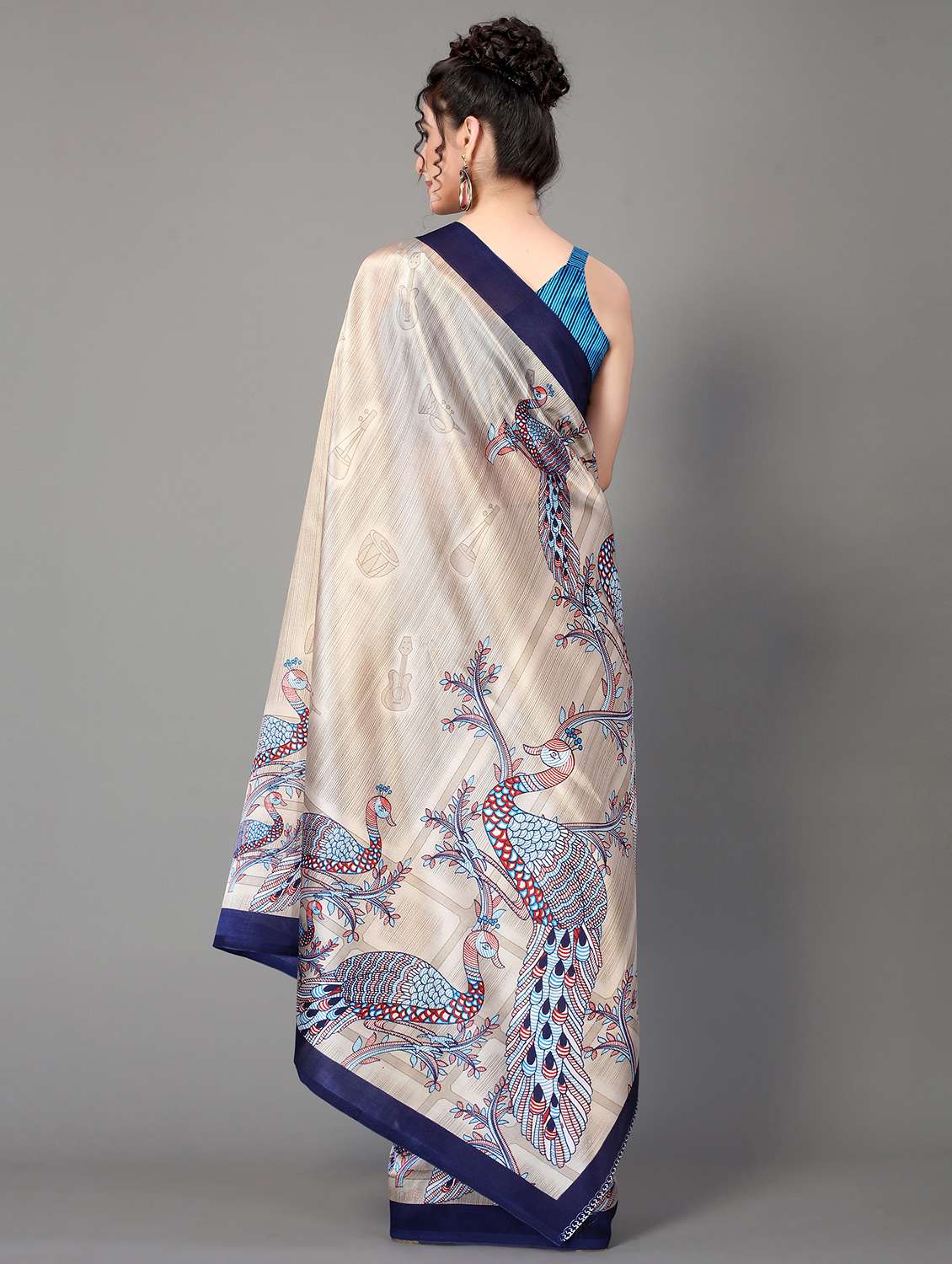 conversational print mysore silk saree with blouse - 18627351 - Standard Image - 1