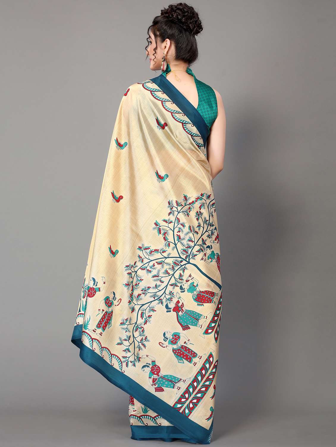 conversational print mysore silk saree with blouse - 18627356 - Standard Image - 1