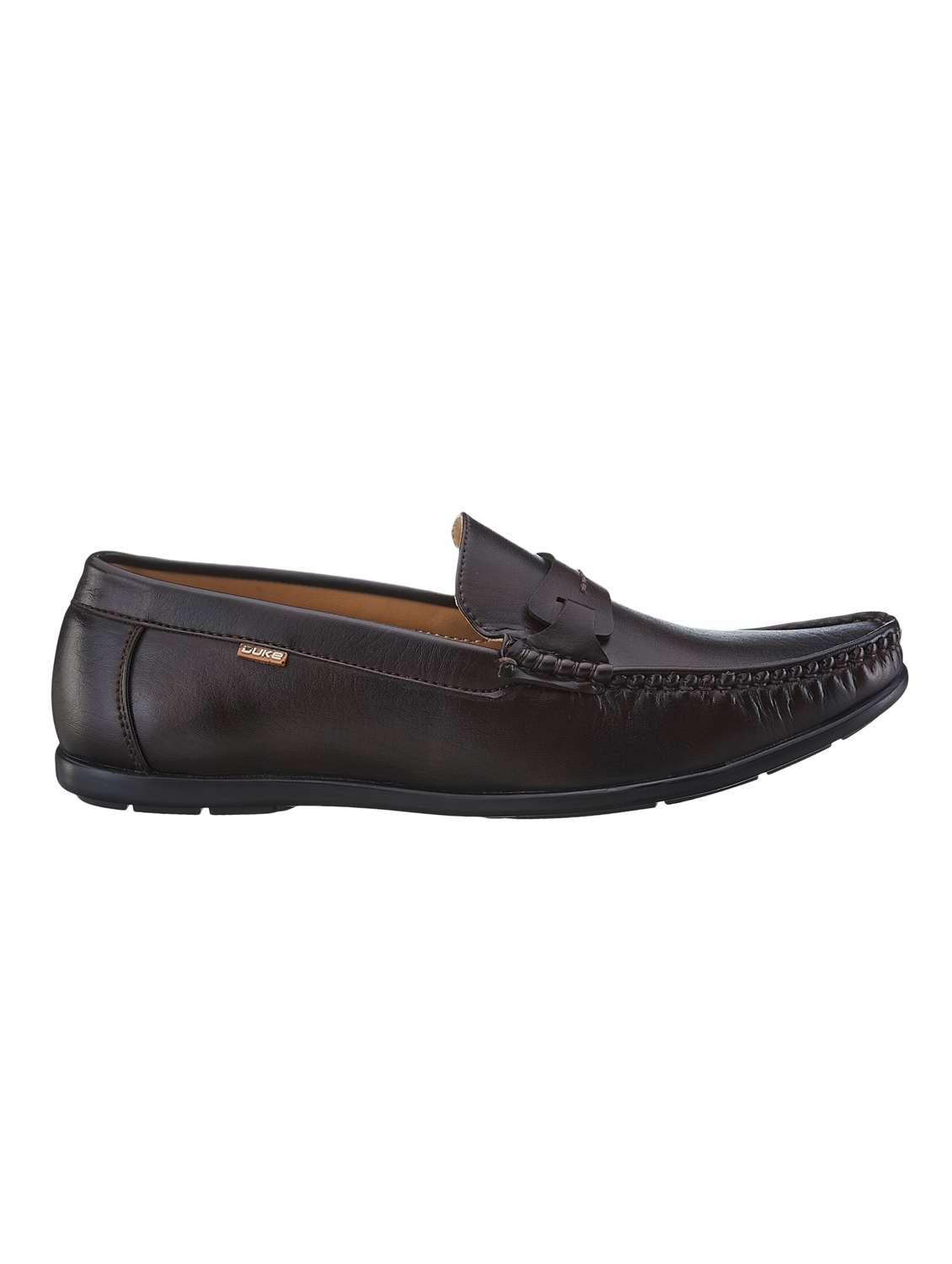 brown synthetic slip on loafers - 18627380 -  Standard Image - 1