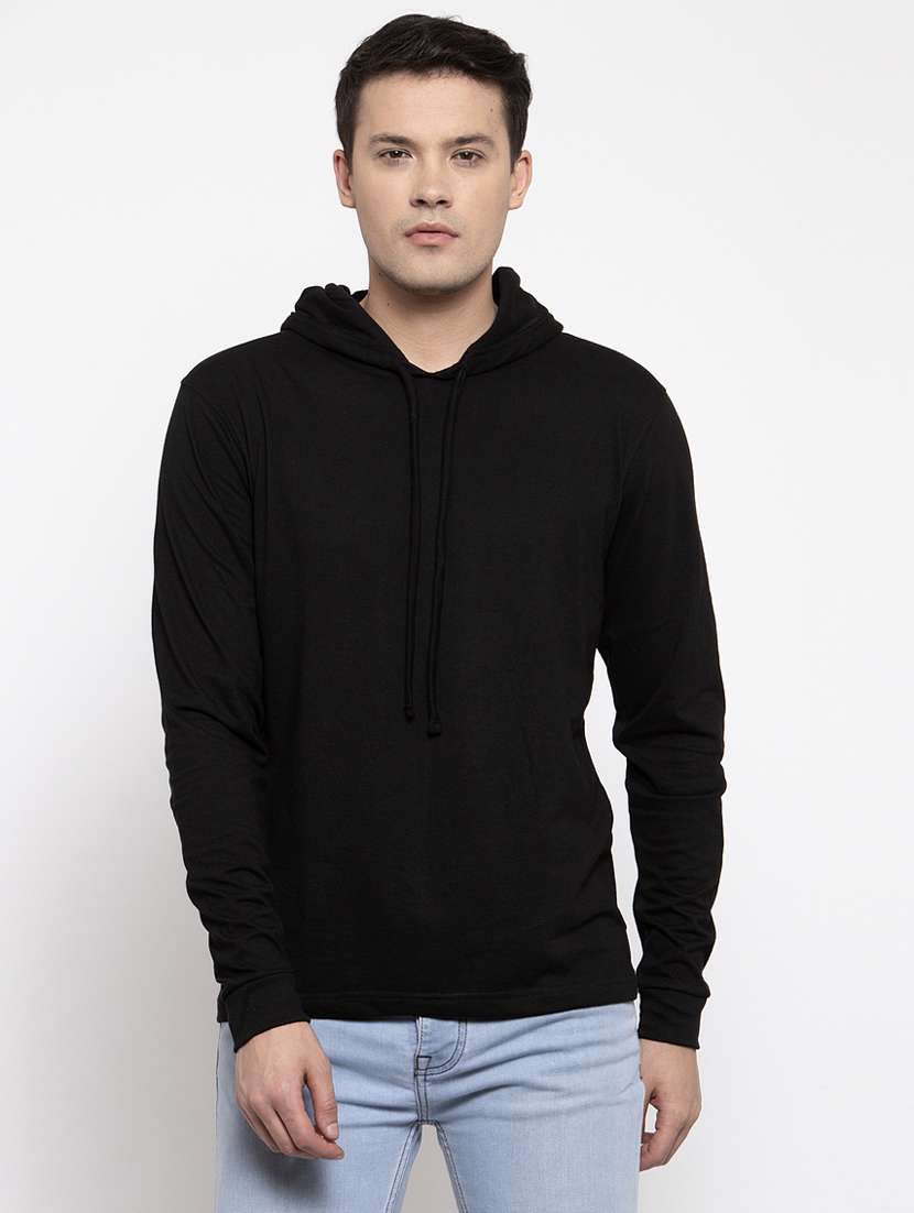 hooded neck solid t-shirt