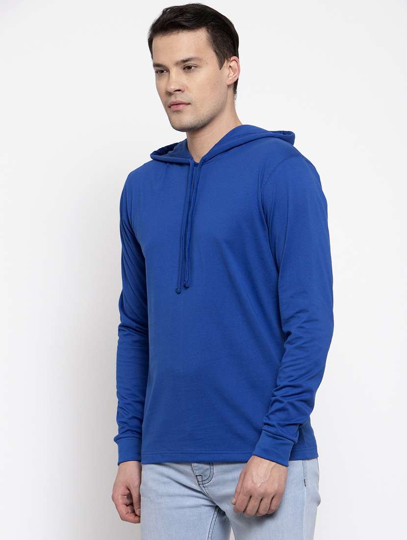 hooded neck solid t-shirt - 18628040 - Standard Image - 1