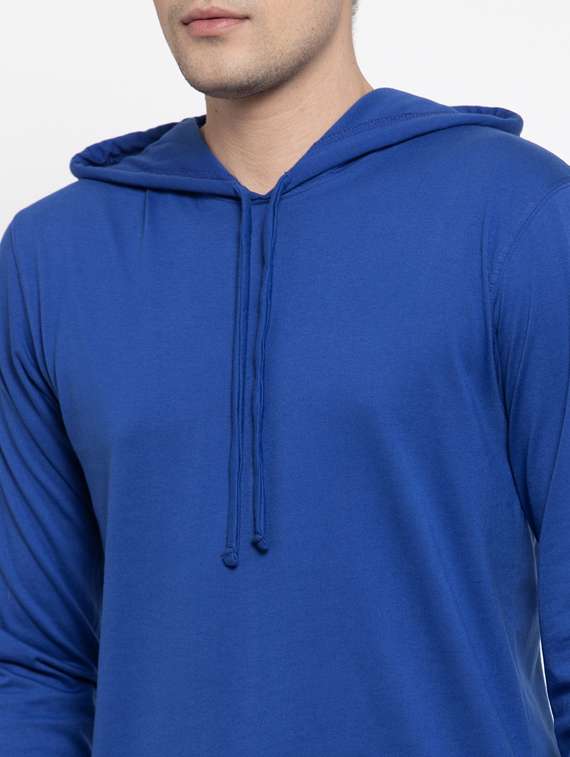 hooded neck solid t-shirt - 18628040 - Standard Image - 4