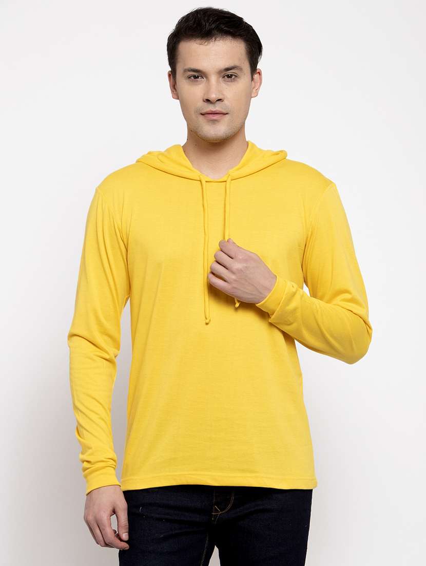 hooded neck solid t-shirt