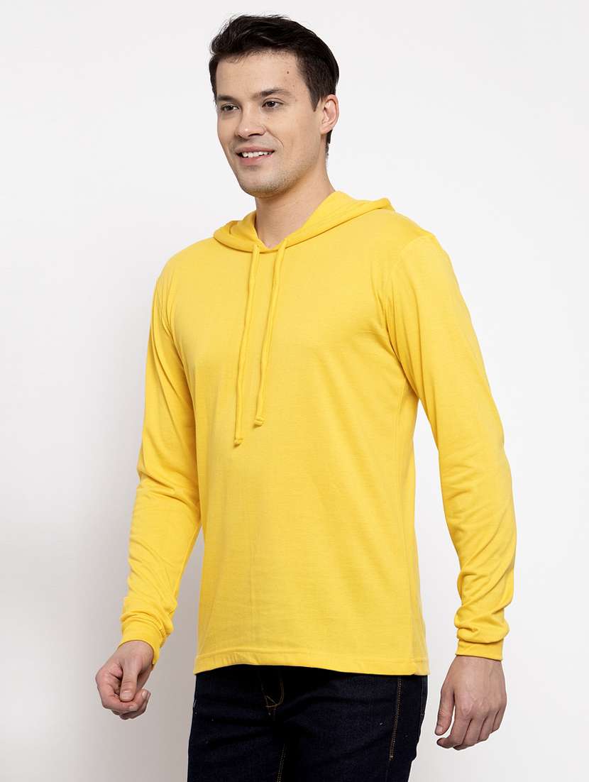hooded neck solid t-shirt - 18628041 - Standard Image - 1