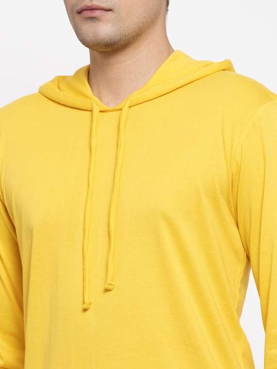 hooded neck solid t-shirt - 18628041 - Standard Image - 4
